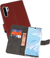 Booktype Telefoonhoesjes - Bookcase Hoesje - Wallet Case -  Geschikt voor Huawei P30 Pro - Bruin