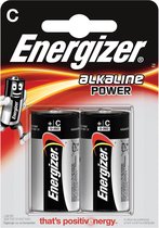 15x Energizer batterijen Alkaline Power C, blister a 2 stuks