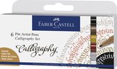 Faber Castell FC-167506 Tekenstift Faber-Castell Pitt Artist Pen Kalligrafieset 6x