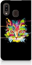 Geschikt voor Samsung Galaxy A30 Magnet Case Cat Color
