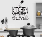 Muursticker - This Kitchen is Seasoned - 50x60 - Zwart
