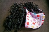 Diadeem Bandana met Zwart haarstukje Roze met Beertjes en appels
