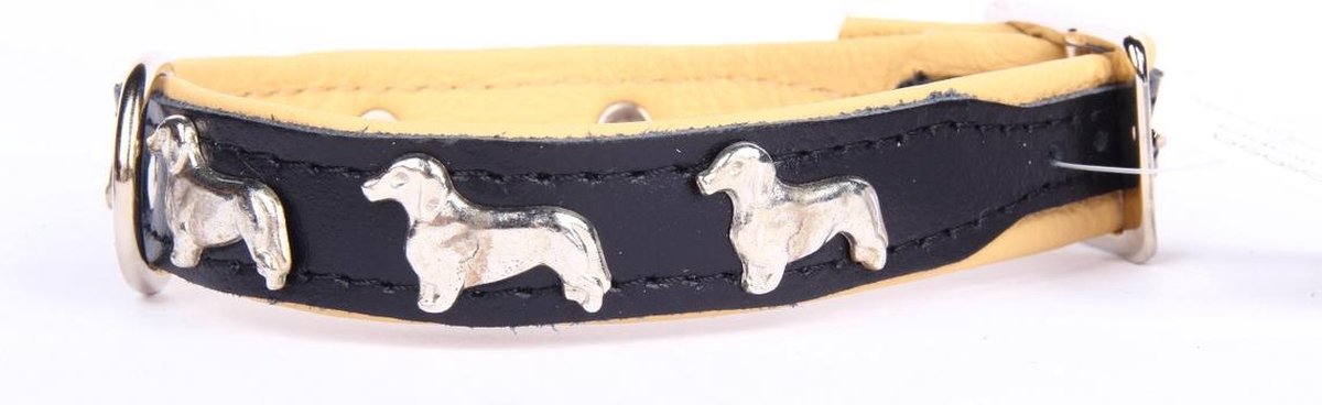 strategie zien Voldoen Dog's Companion - Leren halsband Teckel - Lengte: 45cm (35-41cmx20 mm),  Kleur: Zwart /... | bol.com