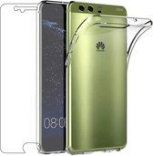 Huawei P10 -Transparant Back hoesje+ Glazen Screenprotector 2,5D (Gehard Glas)