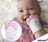 Bijthandschoen baby Roze Voor Doorkomende Baby Tandjes | Bijtring Alternatief | Speelgoed | Kraamcadeau