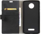 Litchi cover zwart wallet case hoesje Motorola Moto Z