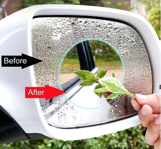 Hiden | Waterdichte Zijspiegel Anti-Vocht Stickers – Auto Accessories - Buitenspiegel Auto - Veiligheid – Auto & Motor | 2 stuks - 80x80