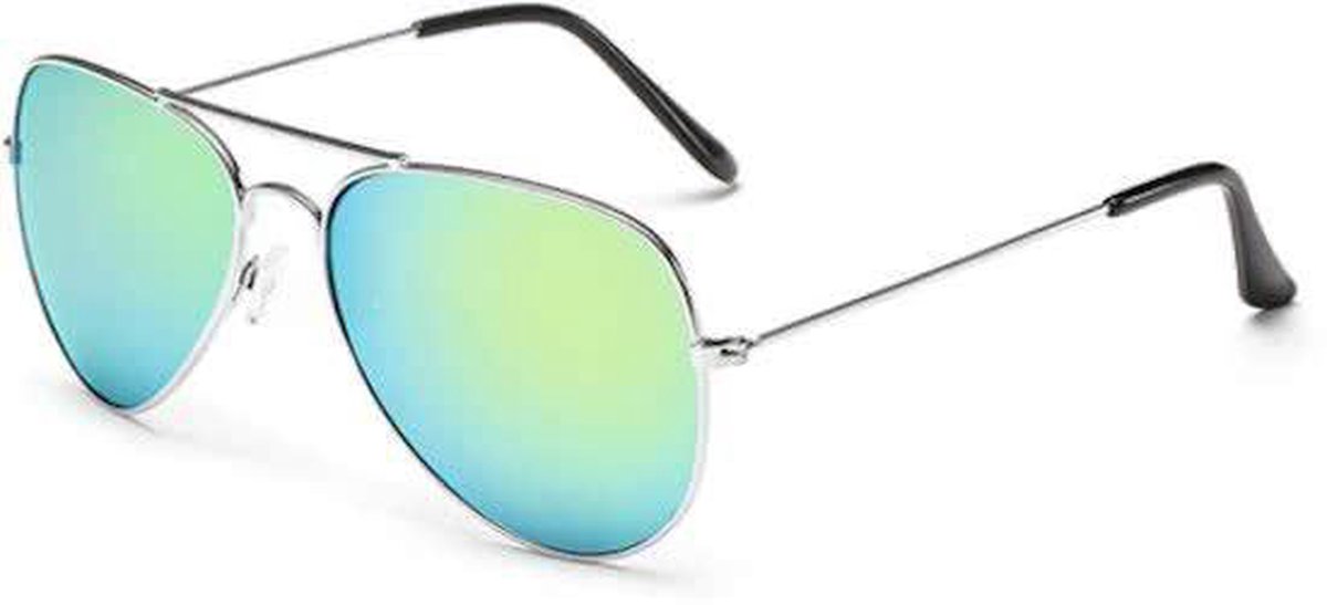Hidzo Zonnebril Aviator Zilver - UV 400 - In brillenkoker