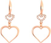 Orphelia ZO-7383 - Oorhangers Hearts - Zilver 925 Rosé - Zirkonia - 3.3 cm