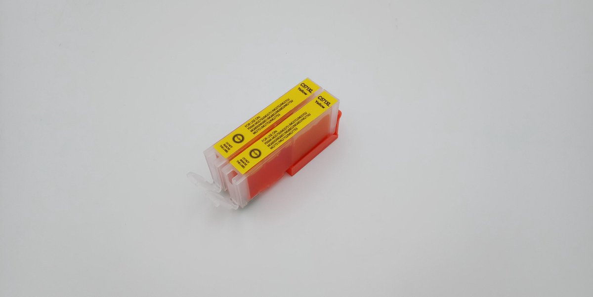 KATRIZ® huismerk inkt voor|Canon CLI-571Y XL(transparent)|11ml | ( 2stuks) - Met chip