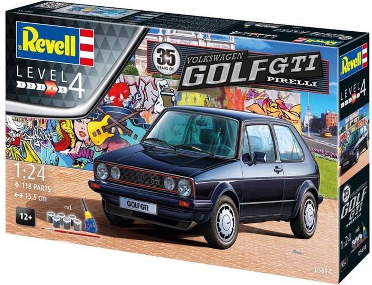 Revell Modelbouwpakket VW Golf 1 GTI Pirelli Auto - 05694 35 Years - Gift Set - 1:24 — afbeelding 12