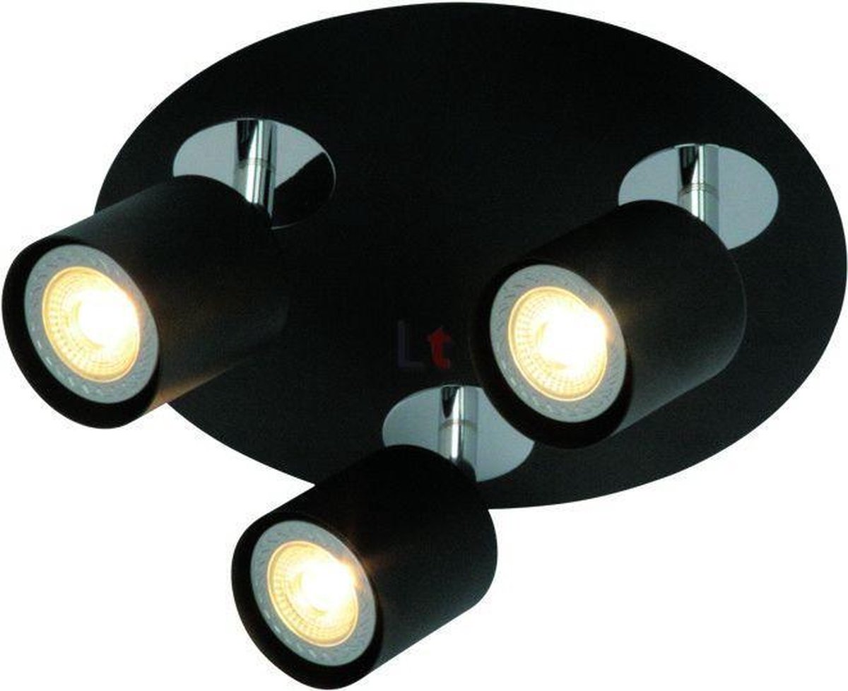 Hoes zwavel Herenhuis Spot Cone LED Zwart 3 lichts | bol.com