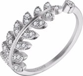 Collection de Bijoux 24/7 Ring Feuille Diamants Ajustable - Ring Ajustable - Couleur Argent