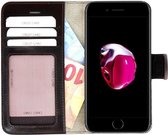 Apple iPhone 7 Plus Telefoonhoesje Echt Lederen Handmade Pearlycase Wallet Bookcase Donkerbruin