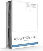 Heckett & Lane - Percale katoen - Topper - Hoeslaken - Lits-jumeaux - 200x200 cm - White