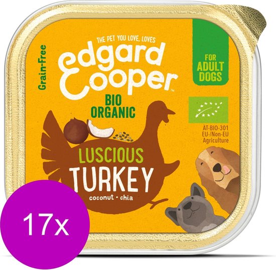 Edgard & Cooper Kuipje Vers Vlees Bio Kalkoen - 17 x 100 gr