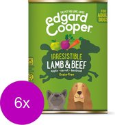 6x Edgard & Cooper Blik Vers Vlees Hondenvoer Lam - Rund 400 gr