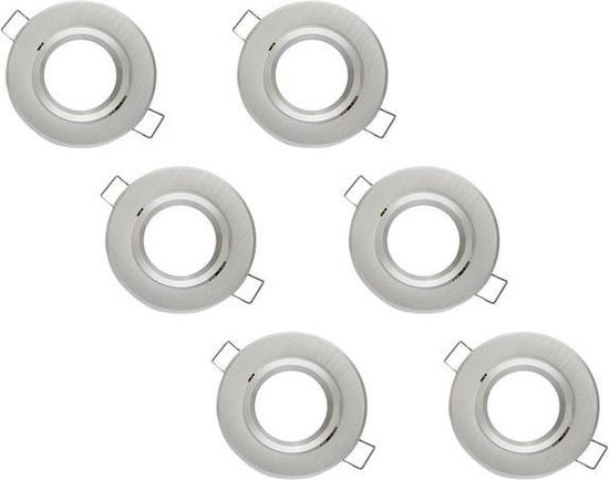 LED line Inbouwspot - Rond - Kantelbaar - GU10 Fitting - Ø 90 mm - 6-Pack - Aluminium