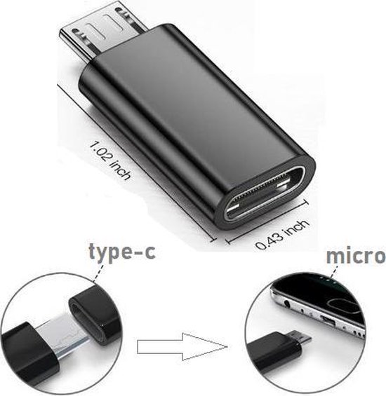 Allergisch Skim Actuator Type C Naar Micro USB Android Telefoon Kabel Adapter Oplader Converter voor  Samsung... | bol.com