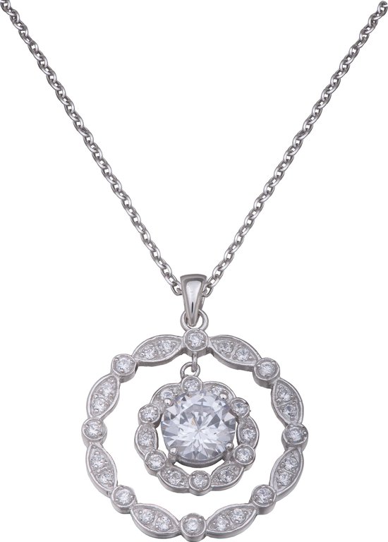 Orphelia ZH-4881 Collana Donna In Argento Sterling 925 Con Zirconi – Lunghezza 45 Cm, Colore Bianco, Confezione Regalo