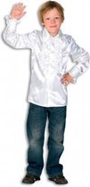 Rouches blouse wit voor jongens 104