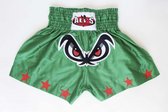 Ali's Fightgear TTBA-3 - Kickboks broekje groen met rode sterren maat M kinderen