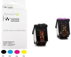 Improducts Improducts® Inkt cartridge - Alternatief Hp 337 C9364EE / 343 C8766EE XL set