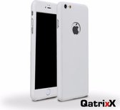 Full Body Slim Fit 360 graden Lichtgewicht Case hoesje Wit met ingebouwde glazen screenprotector voor AppleiPhone 6 Plus