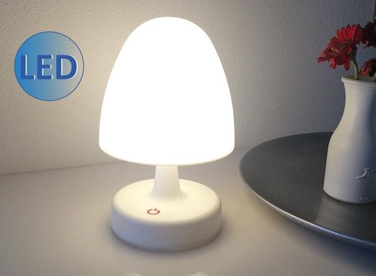 Mompelen sociaal analyseren Oplaadbare Design Led lamp - Wit | bol.com