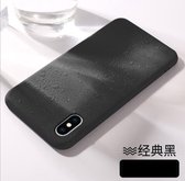 Liquid Silicone Back Cover + 9H Full Cover Screen Protector for iPhone X/XS _ Zwart