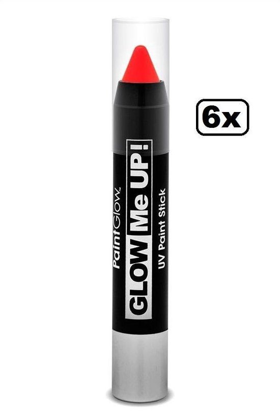 6x Paint liner Stick neon UV rood