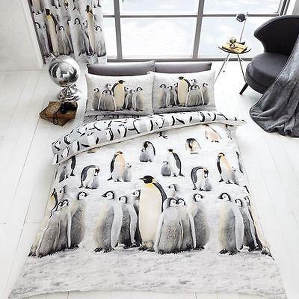 Pinguin 2 persoons dekbedovertrek, Pinguins 200 x 200 centimeter | bol.com