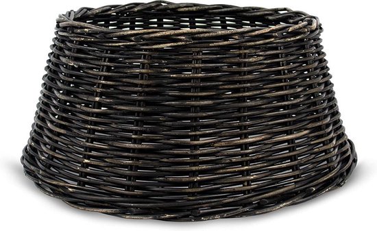 Rieten Kerstboomhuls Black Wash diameter 60 cm