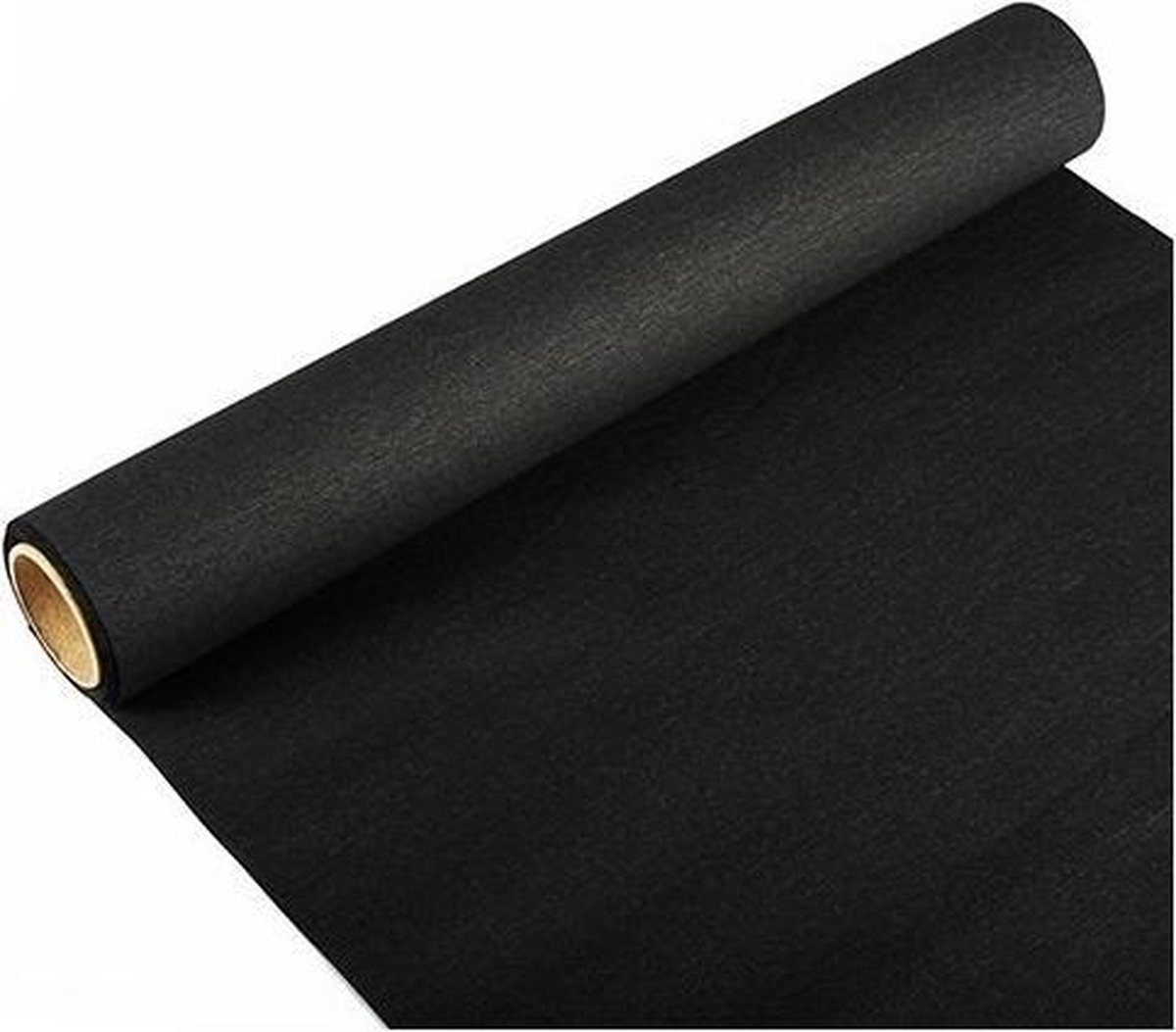 Tafelloper zwart 300 x 40 cm papier - Merkloos
