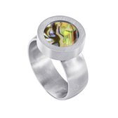 Ring de système de vis en acier inoxydable Quiges couleur argent mat 20 mm avec Mini pièce interchangeable Multi vert 12 mm