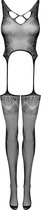 Obsessive Openkruis Catsuit - Erotische Catsuit - One Size - Zwart
