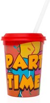 50 x Party Time party beker (350ml) - leuk voor kinderfeestjes en traktaties