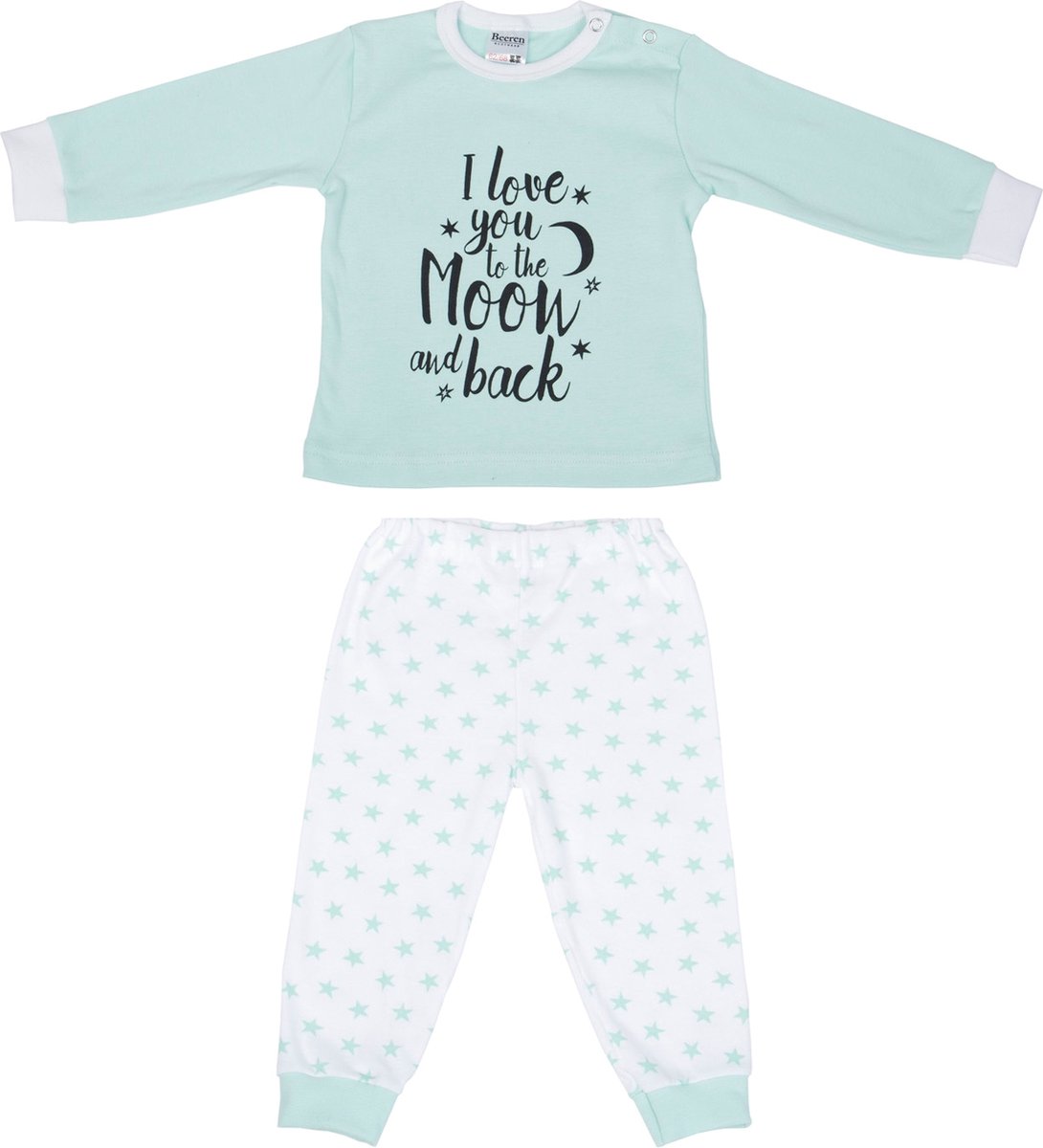 Beeren Baby pyjama "To the Moon" Mint maat 50/56