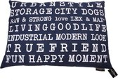 Lex & Max Text Urban Housse ample pour chien coussin rectangle 100x70cm bleu foncé