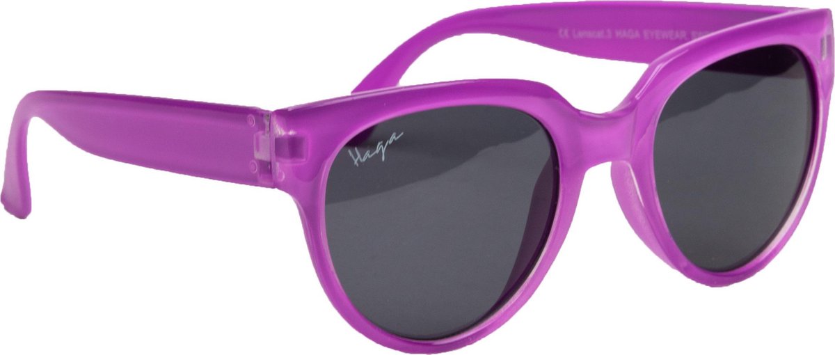 Haga Eyewear Kinderzonnebril Colibri - Paars - 5-10 jaar - 100% UV-A en UV-B Bescherming - Inclusief Microvezel Pouch