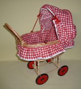 Poppenwagen - Rood/Wit