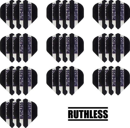 Afbeelding van het spel deDartshop 10 Sets (30 stuks) Ruthless flights Multipack - Zwart - darts flights