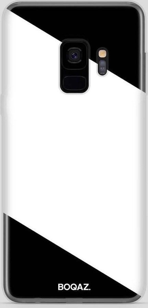 BOQAZ. Samsung Galaxy S9 hoesje - hoesje schuine streep wit