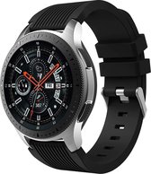 Siliconen Horloge Band Voor Samsung Galaxy Watch 46 MM - Armband Polsband / Strap / Sportband - Zwart