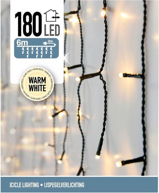 IJspegel verlichting 180 LED's - 6 meter - warm wit | bol.com