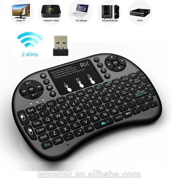 Saizi mini i8+ backlight wireless mediacenter toetsenbord met Multi-Touch muis -... |