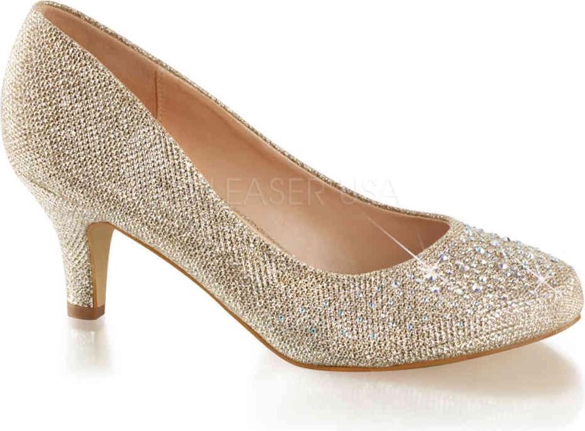Goedkoopste EU 38 = US 8 | DORIS-06 | 2 1/2 Kitten Heel, Pump Embellished w/RS Glitt