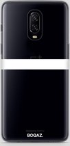 BOQAZ. OnePlus 6t hoesje - enkele streep wit