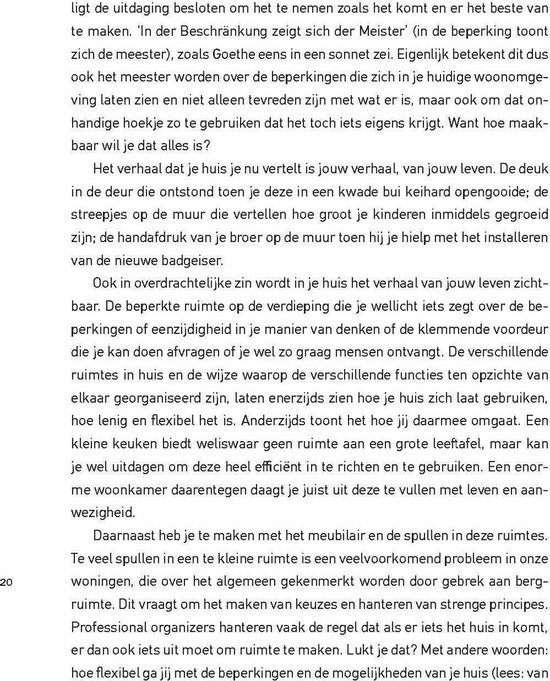 Een pagina uit een boek met tekst over een huis en ziel.