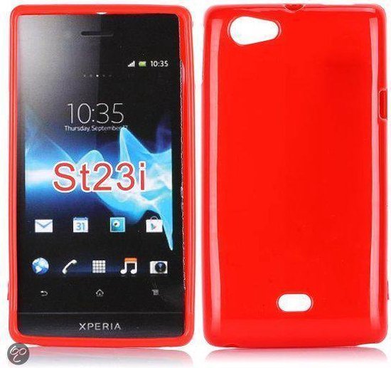 surfen onderwijzen vergeven Silicone Gel case hoesje voor Sony Xperia Miro St23i rood | bol.com